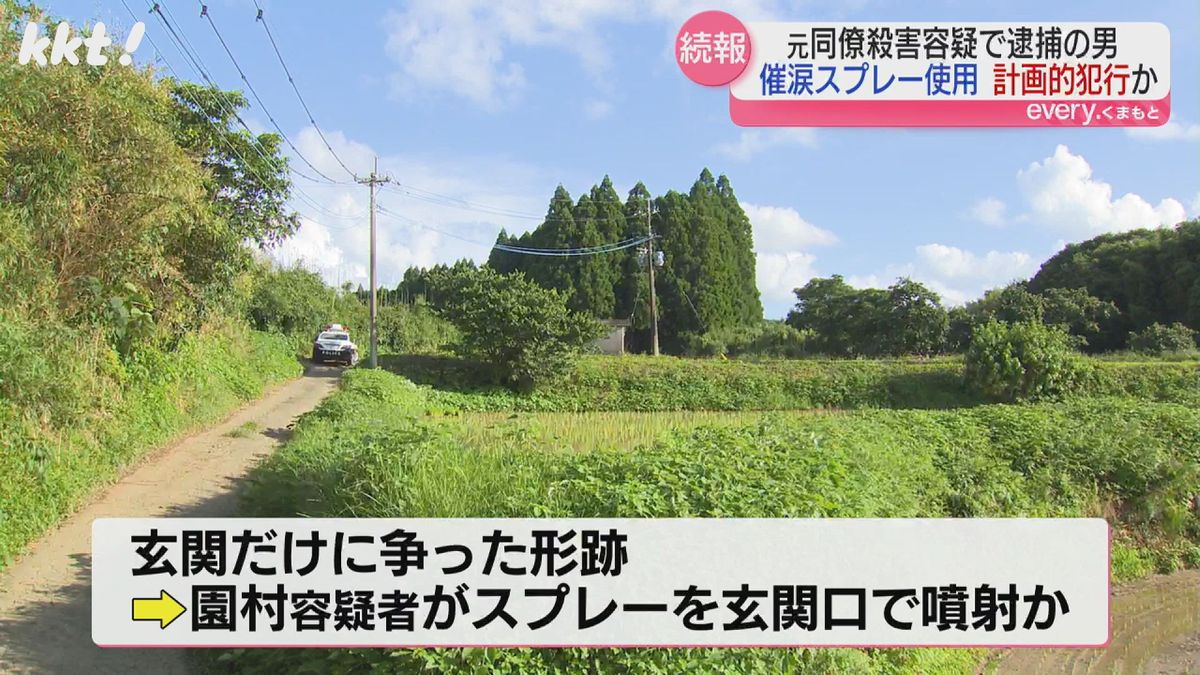 遺体が発見現場周辺(熊本市北区植木町)