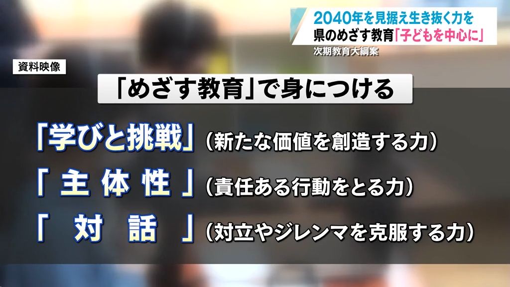 次期教育大綱案  「２０４０年を見据え　生き抜く力を」