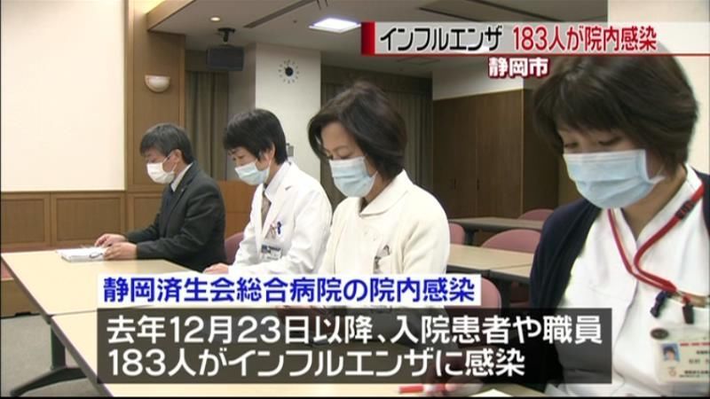 インフルエンザ１８３人が院内感染　静岡市