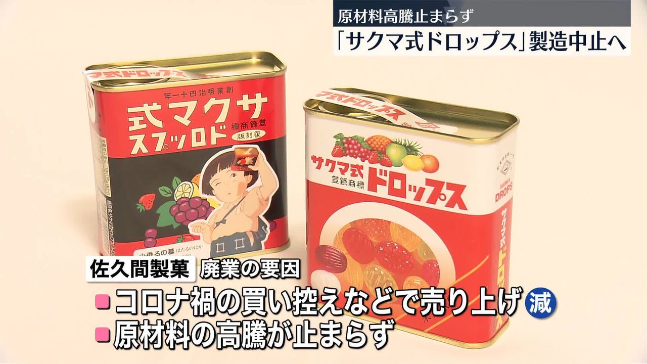 サクマ式ドロップス」年内に製造中止…来年1月に廃業へ 原材料高騰