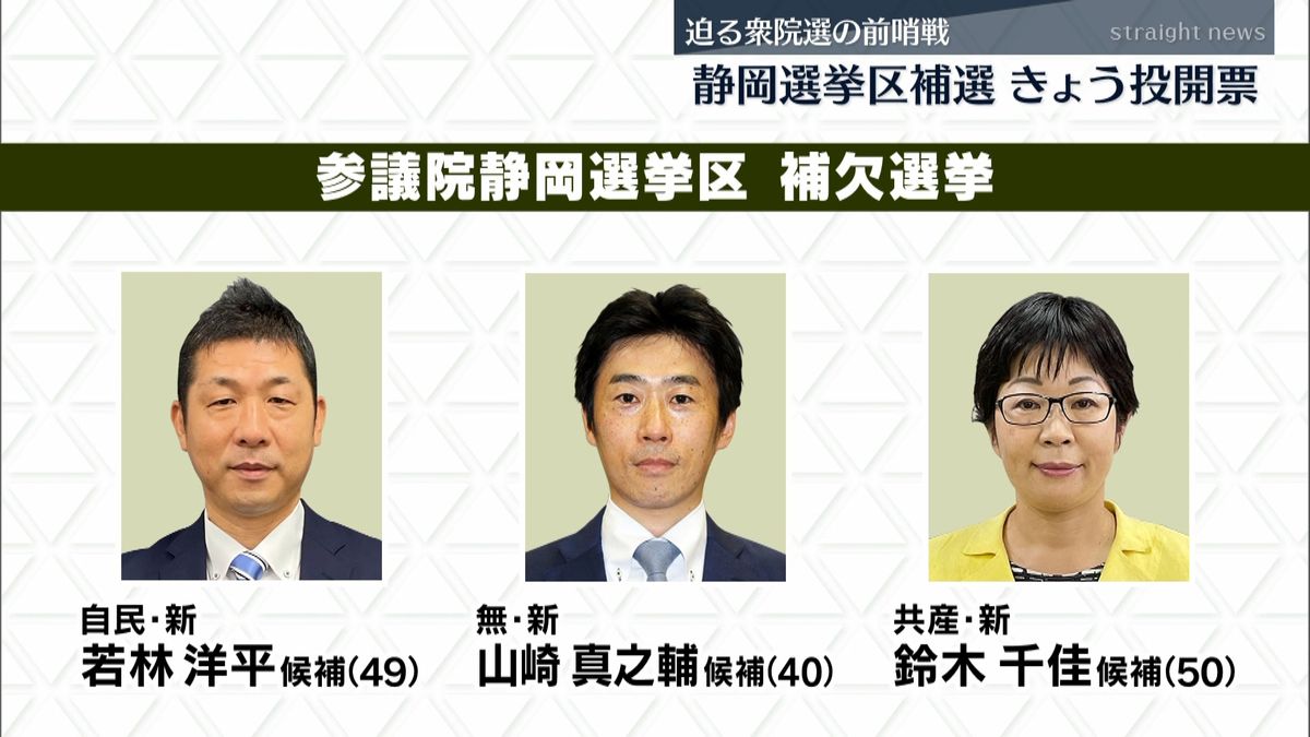 静岡選挙区補選　きょう投開票