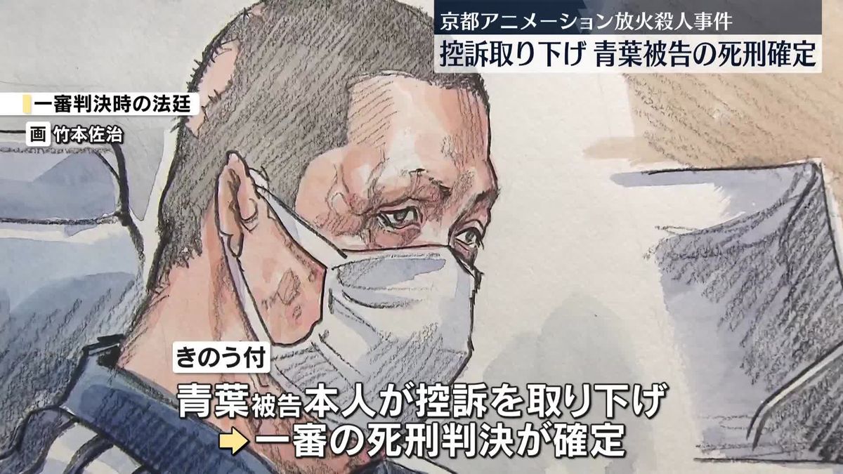 【速報】京都アニメーション放火殺人事件　控訴取り下げ　青葉被告の死刑確定