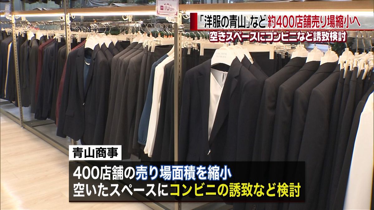 約４００店舗の売り場縮小へ「洋服の青山」