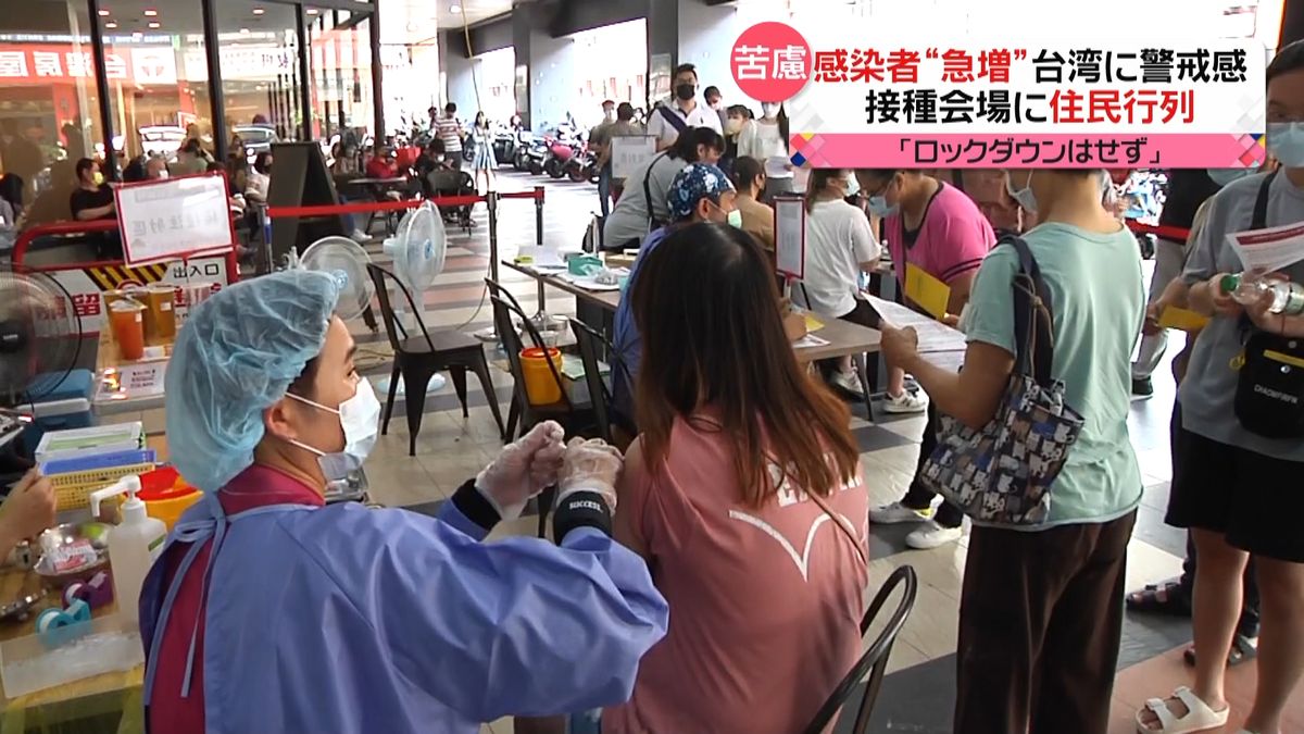 「ロックダウンはしない」感染者“急増”の台湾　接種会場には行列