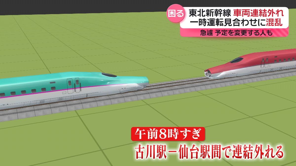 東北新幹線の車両連結外れる　一時運転見合わせに混乱…急きょ予定を変更する人も