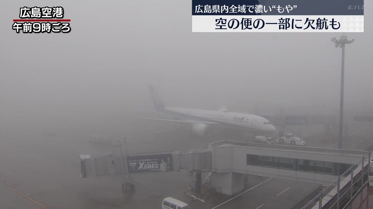 広島県内は濃い”もや”に覆われる　広島空港発着の便に影響も　湿った空気の影響　視界不良と“なだれ”に注意　最高気温は4月上旬並みに