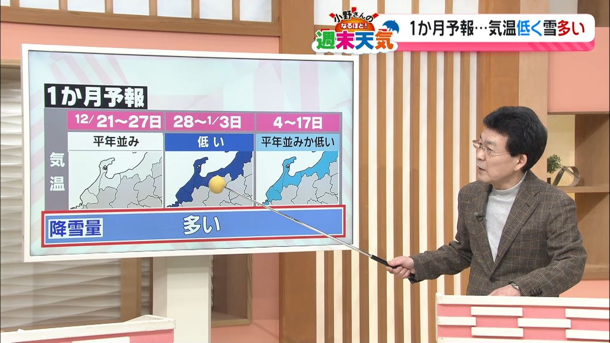 1か月予報「雪多く寒い年末年始に」　積雪の測り方は？　小野さんのなるほど天気解説