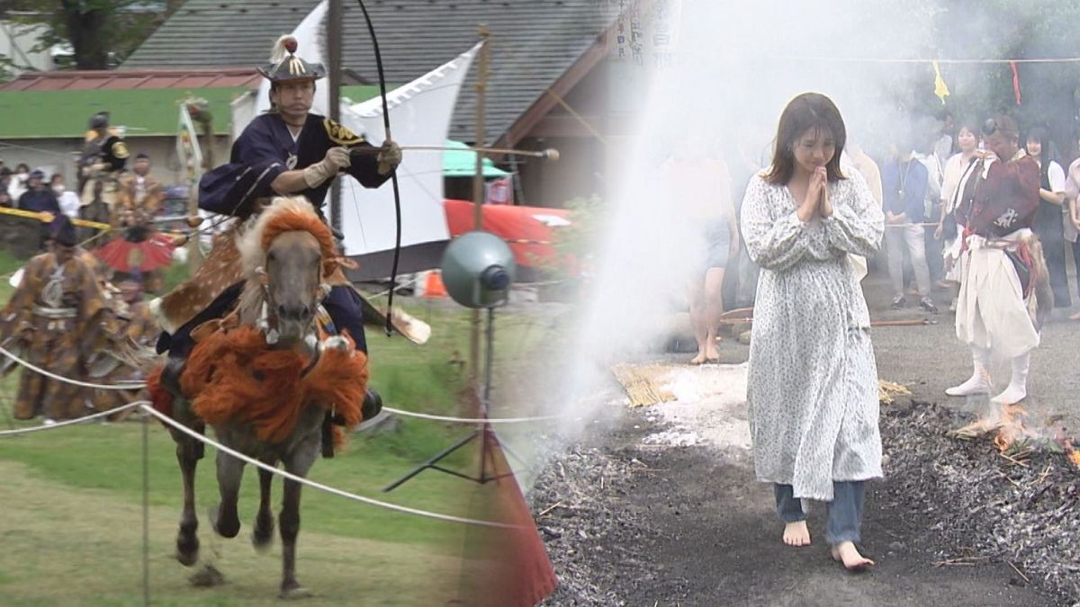 ＧＷ各地でにぎわう 伝統のやぶさめ祭り 火渡りの荒行も 山梨県