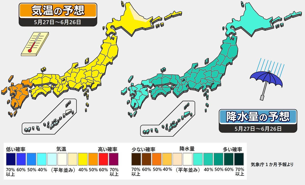 【1か月予報】西日本から雨の季節に