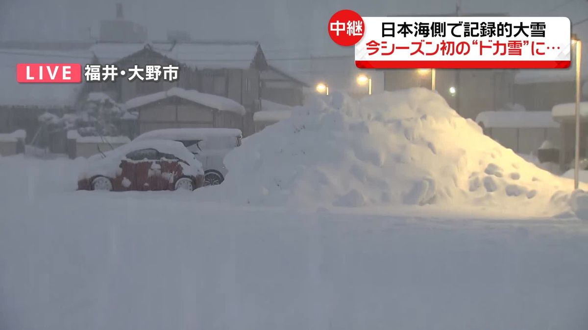 日本海側で記録的大雪、今シーズン初の「ドカ雪」に困惑の声　福井・大野市の現在の様子は？