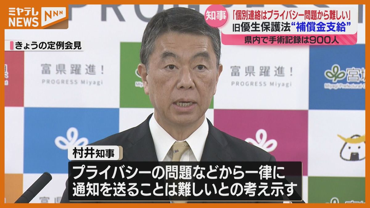 「中にはそのままにしてくれという方も」旧優生保護法　被害者への個別連絡は難しいとの見解　宮城県知事