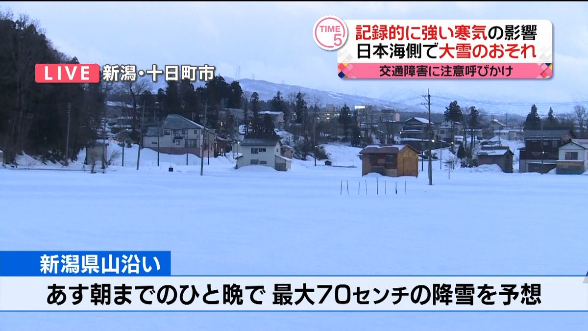 大雪予想の新潟…列島にこの冬一番の寒気か
