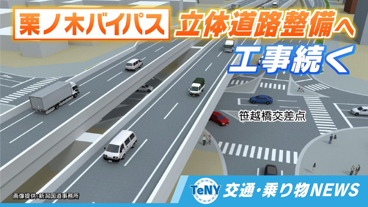 【交通・乗り物NEWS】国道7号・栗ノ木バイパス　立体道路の整備へ工事が続く　紫竹山交差点周辺道路で2月1日から翌日にかけ通行規制　一部で通行止めも 《新潟》