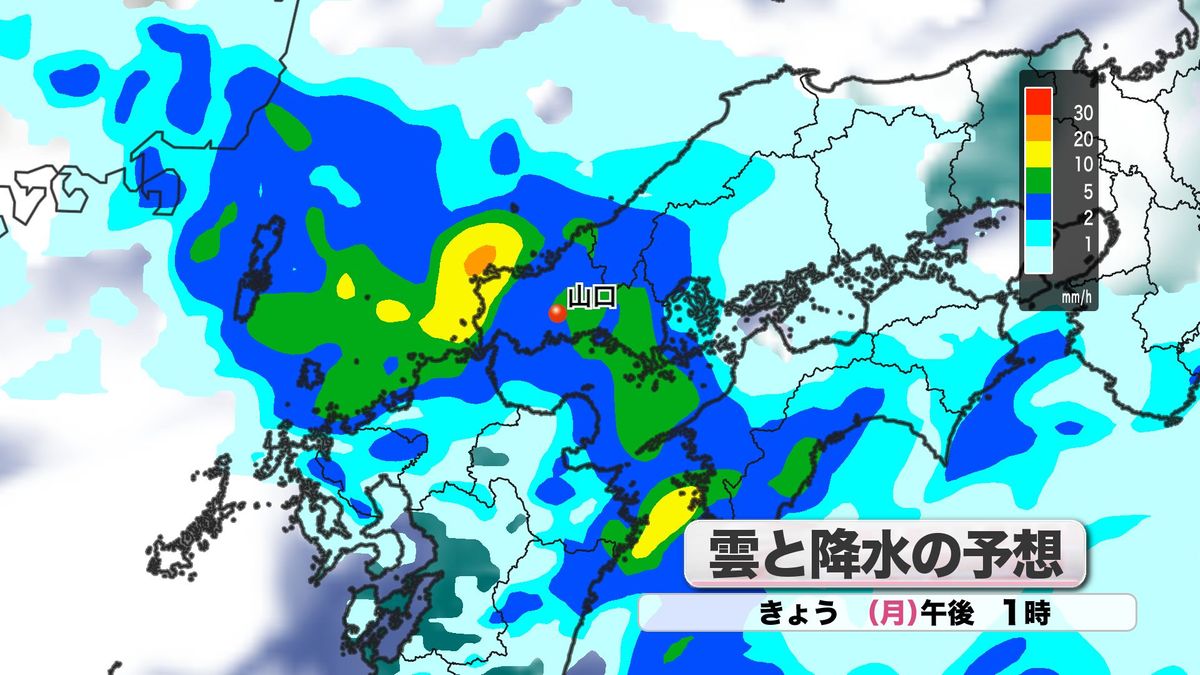 きょう29日（月）雲と降水の予想