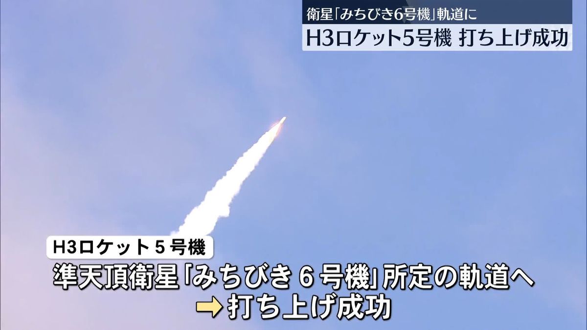 H3ロケット5号機、打ち上げ成功　衛星「みちびき6号機」軌道に