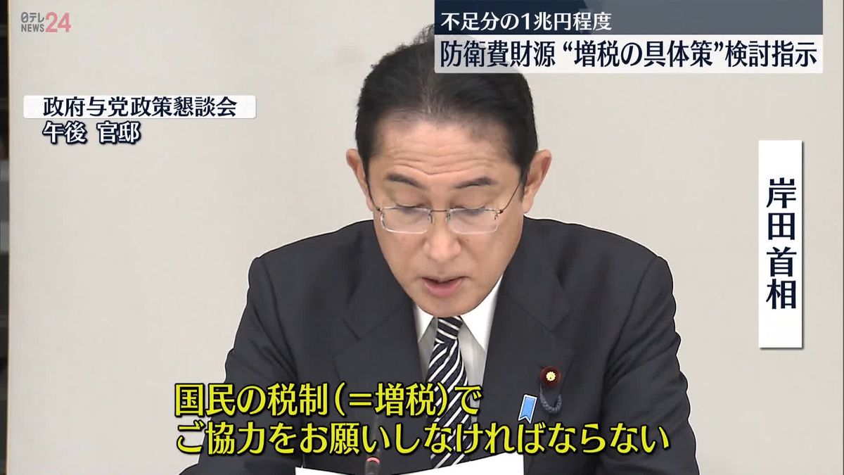  岸田首相が指示　防衛費財源確保のため“1兆円程度を増税で”