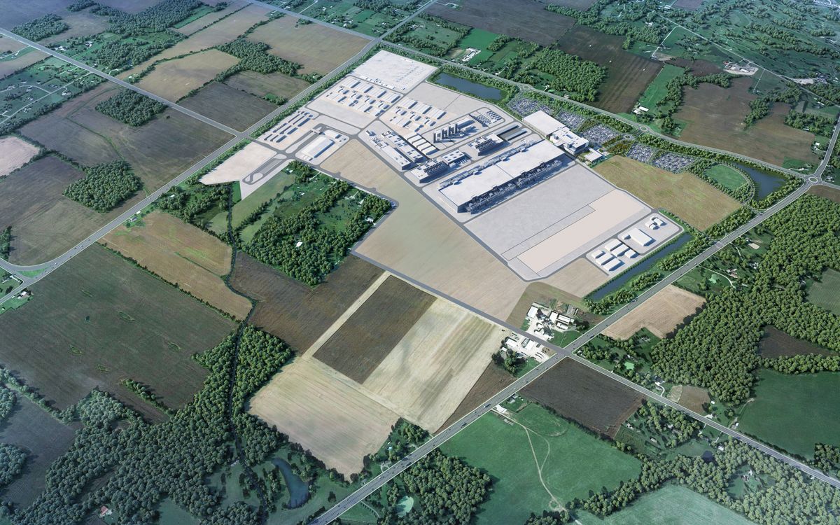 インテルの新半導体工場の完成イメージ。4平方kmの敷地に最大8つの工場建設を計画しているという（提供:Intel Corpolation）