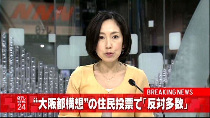 「大阪都構想」の住民投票　反対多数
