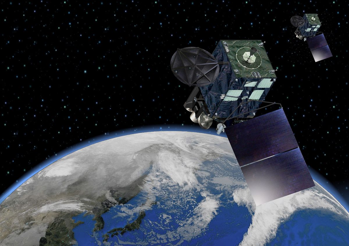 現在運用中の気象衛星ひまわり８号・９号（提供・気象庁）