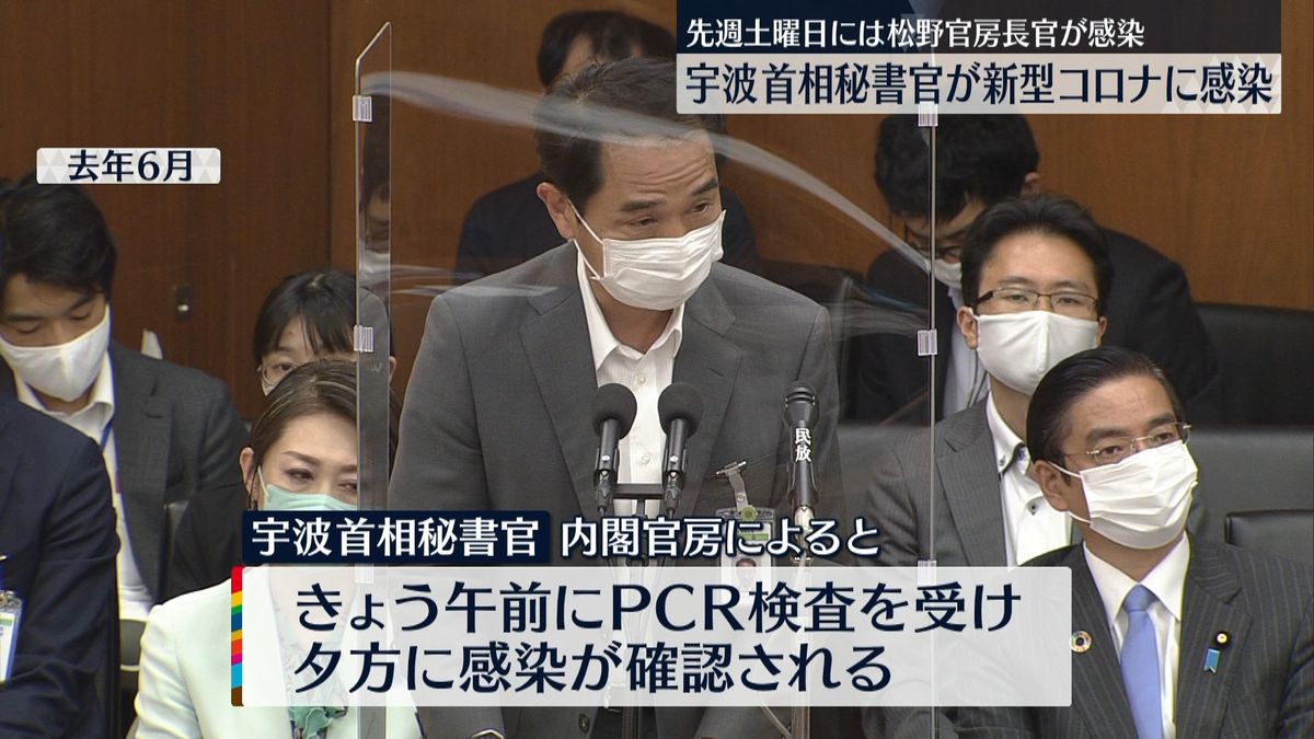 宇波総理秘書官がコロナ感染　岸田総理は濃厚接触者に当たらず