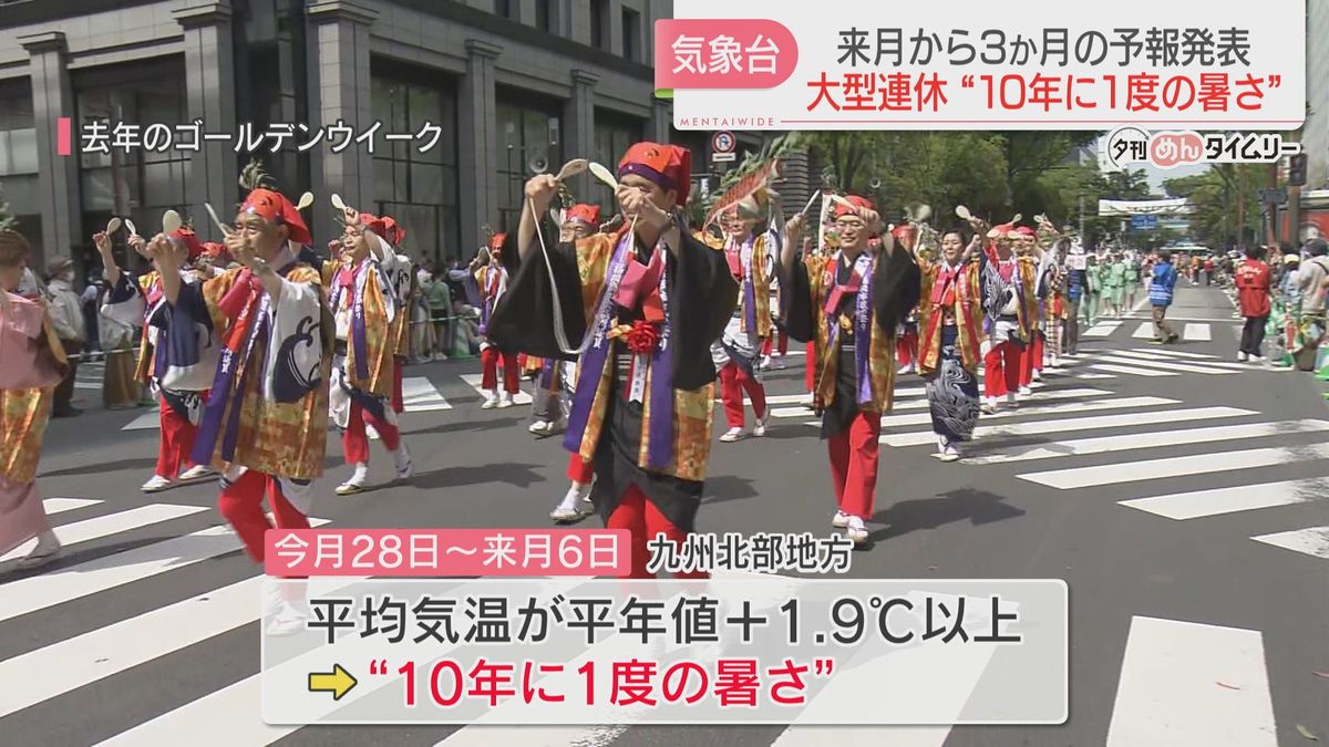 GWは“10年に1度の暑さ”か　平年より1.9℃高い予想　「熱中症の予防を」　福岡管区気象台