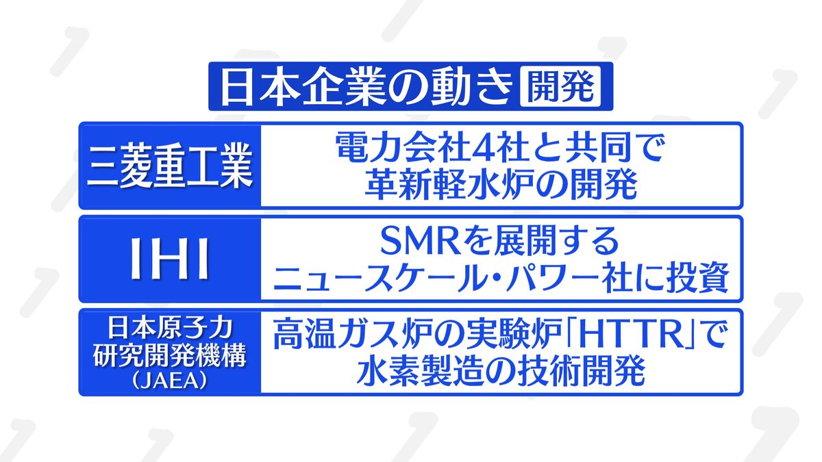 日本企業も次世代炉の開発に取り組んでいる