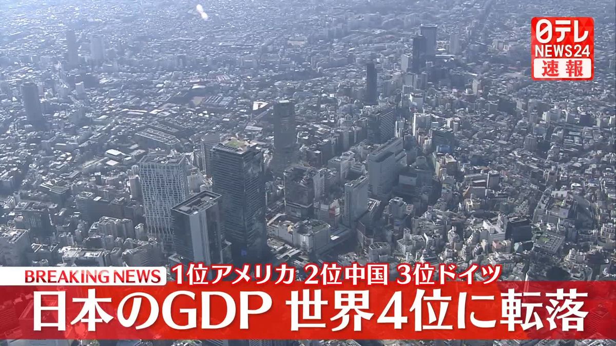 2023年の日本の名目GDP　世界3位から4位に転落