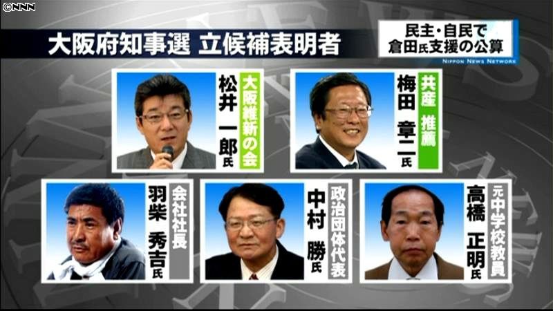 民自、池田市長支援の公算大　大阪府知事選