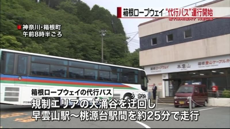 箱根ロープウェイ「代行バス」運行開始