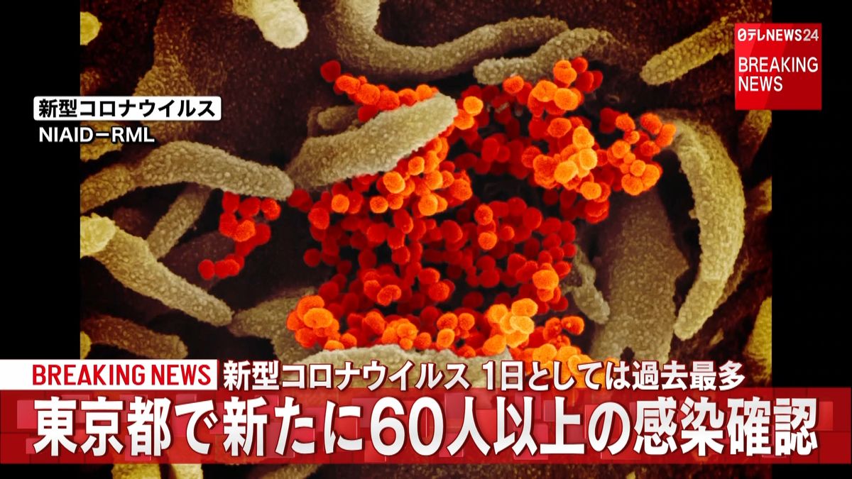 東京で６０人以上の感染確認　一日過去最多