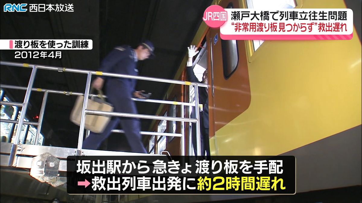 瀬戸大橋で列車約6時間立ち往生「救出用の渡り板が見つからず」