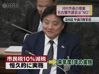 市民税減税、１年の実施～名古屋市議会