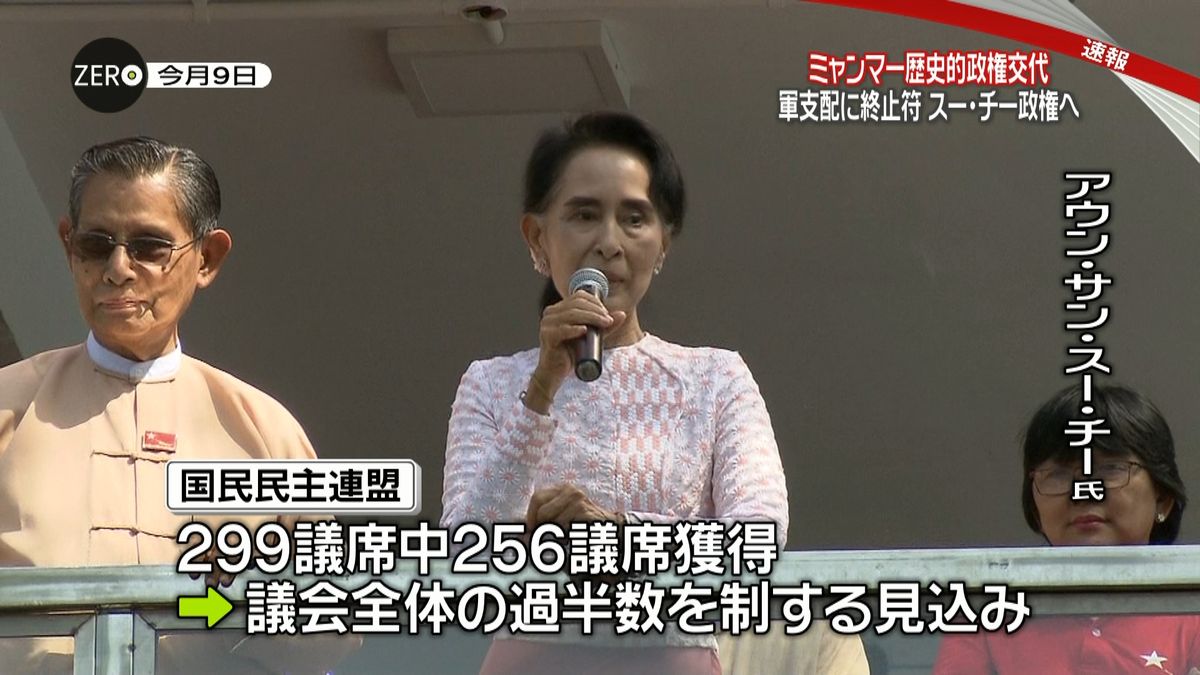 歴史的な政権交代　スー・チー政権誕生へ