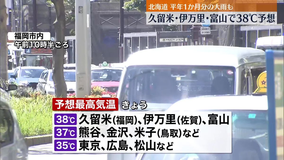 危険な暑さ続く、33都府県に熱中症警戒アラート　北海道、5日にかけ平年1か月分超の大雨の恐れ