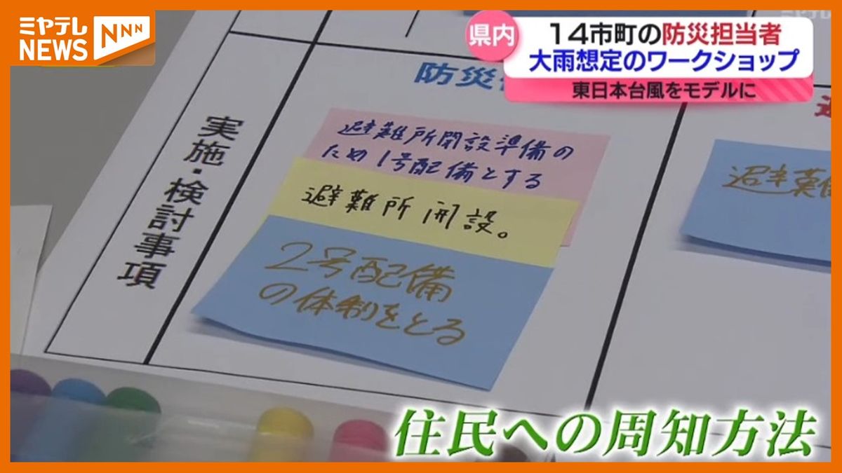 【どうする？避難情報出すタイミングや住民への周知】自治体の防災担当者が参加するワークショップ　大雨・台風が増える季節に備え（宮城県庁）