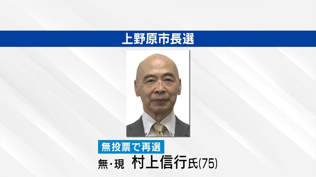 上野原市長選 現職の村上氏が無投票再選「人口減少対策などに取り組む」と訴え 山梨