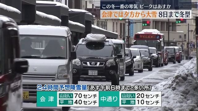 ピークは2月5日か、8日ごろまで会津を中心に大雪に警戒を・福島県　