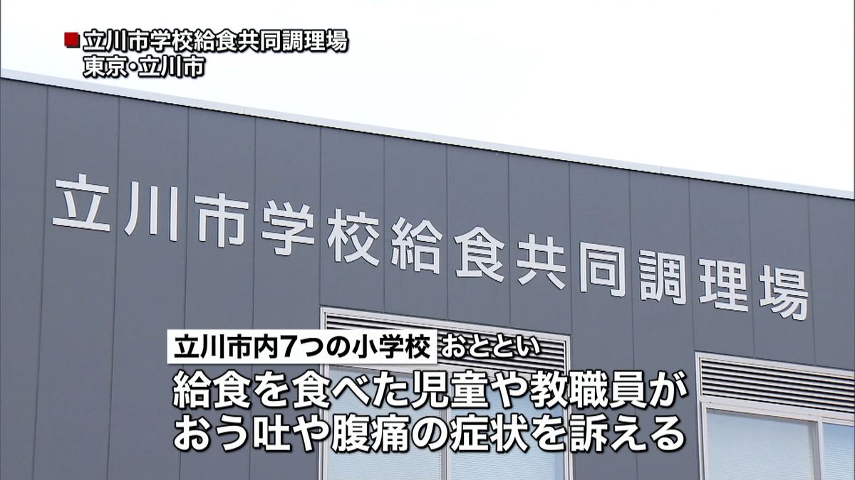 学校給食で９５０人近くが食中毒か　立川市