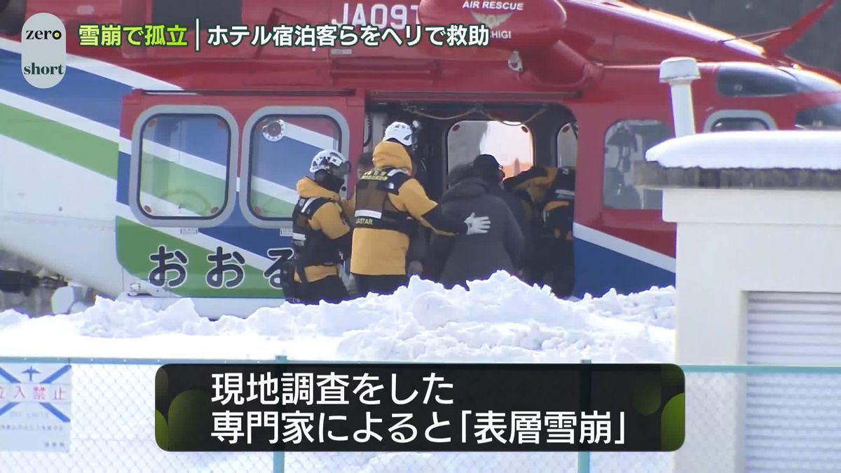 雪崩で宿泊客ら孤立　救助希望の40人をヘリで移送　福島