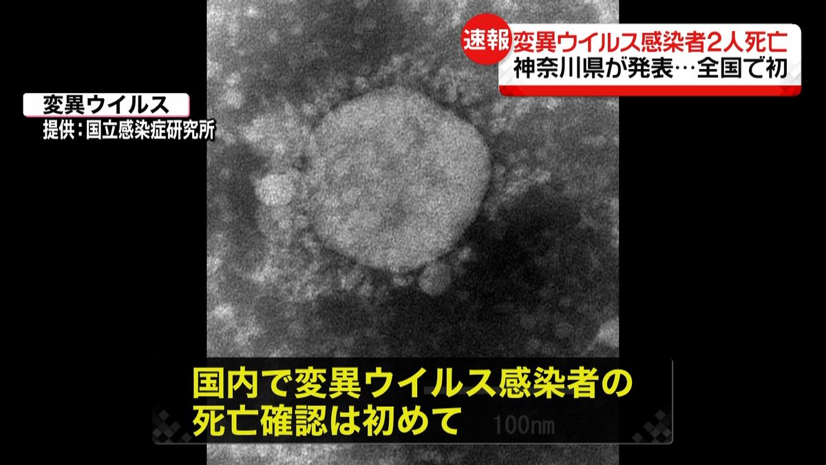 神奈川県　変異ウイルス感染の患者２人死亡