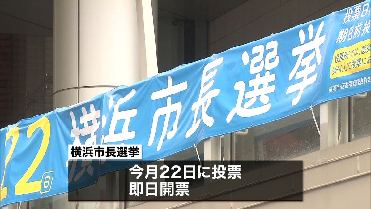 横浜市長選告示、最多８人立候補　ＩＲ争点