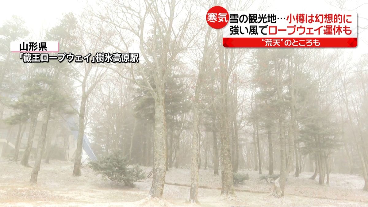 北日本大荒れ　雪の観光地では観光客の姿も