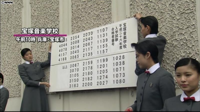 宝塚音楽学校で合格発表　４０人が難関突破