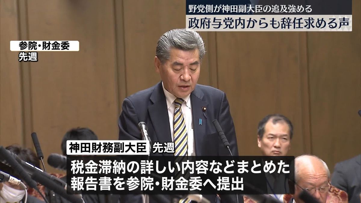 神田副大臣“税金滞納”報告書が不十分として野党側追及　政府与党内からも「辞任すべき」との声