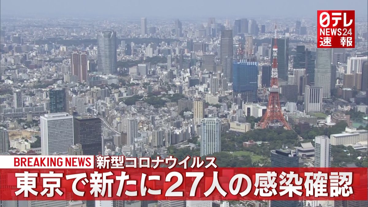 東京都で２７人の感染確認　先週より７人増