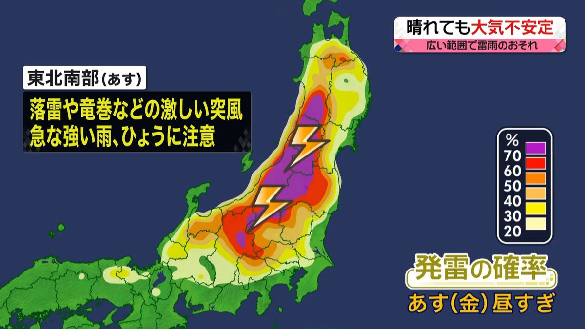 【天気】晴れても全国的に不安定　九州中心に真夏日の所も