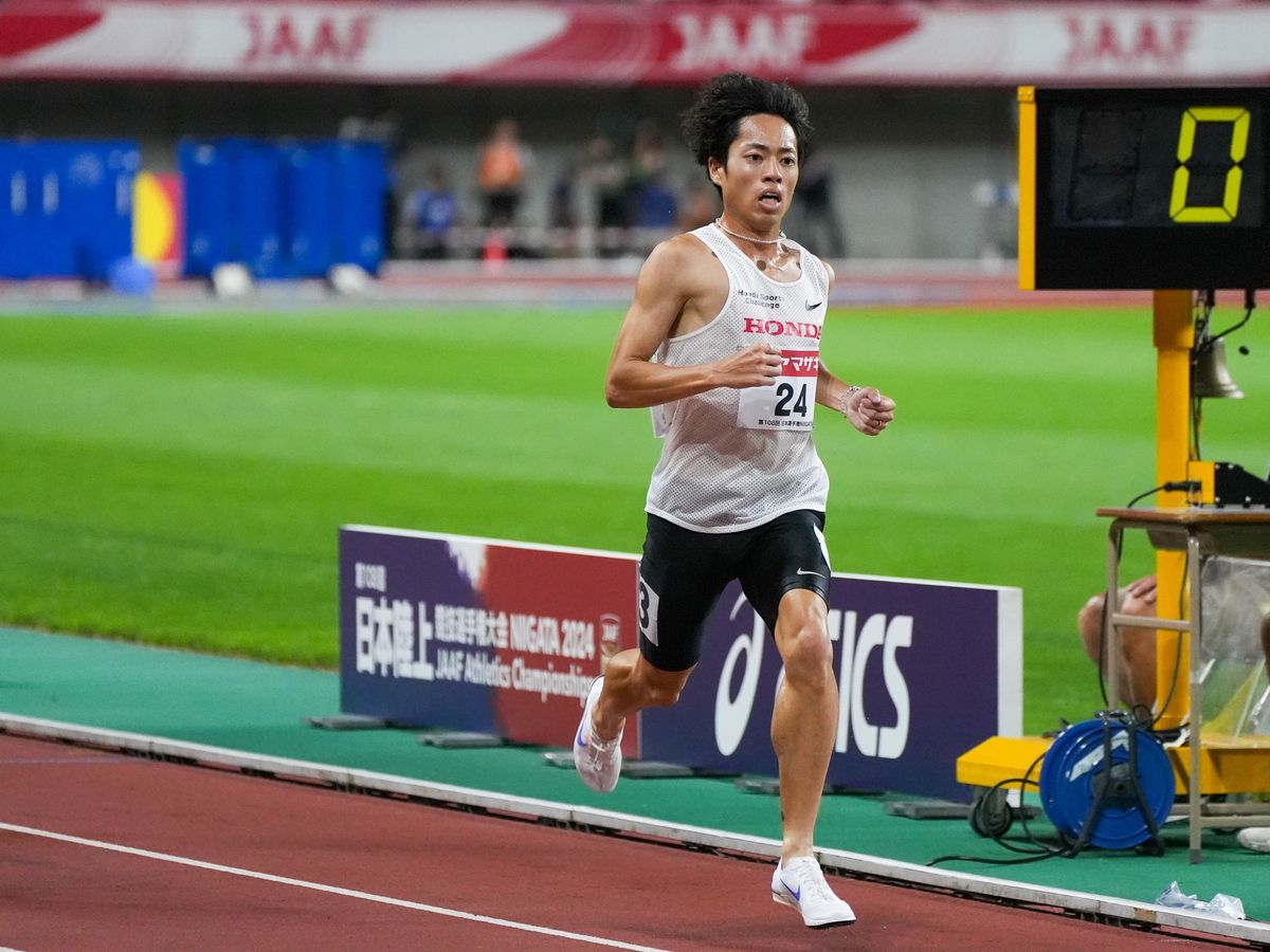 日本陸上競技選手権の男子3000ｍ障害で初優勝を飾った青木涼真選手(Honda/ 法政大学出身)