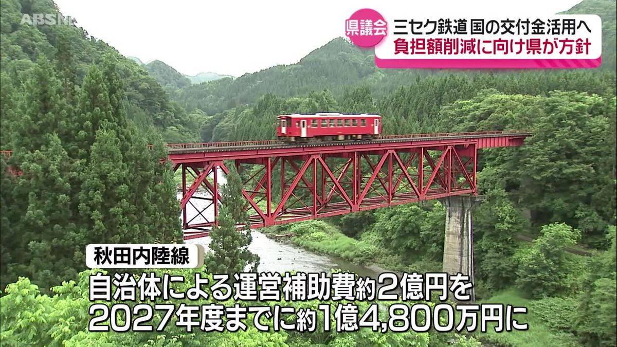 三セク鉄道の運営費　国の新たな交付金を活用して県と沿線の市の負担額を減らす方針　秋田県