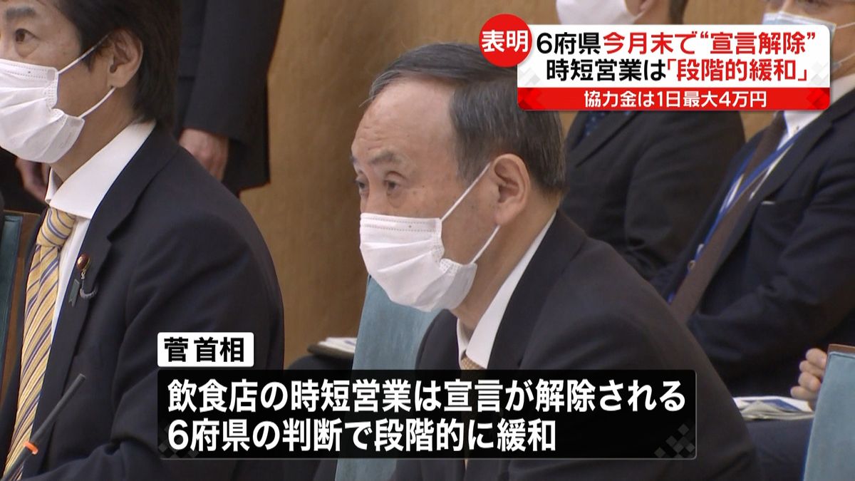 菅首相　今月末で６府県“宣言解除”を表明