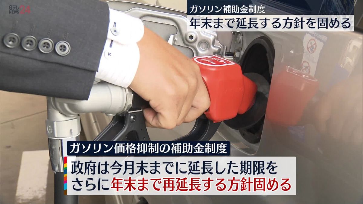 ガソリン補助金制度　年末まで延長する方針を固める